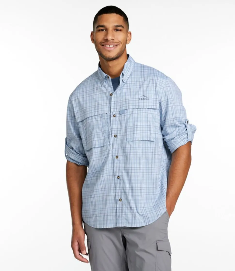 Cheap L.L.Bean "Men's Tropicwear Shirt, Plaid Long-Sleeve"