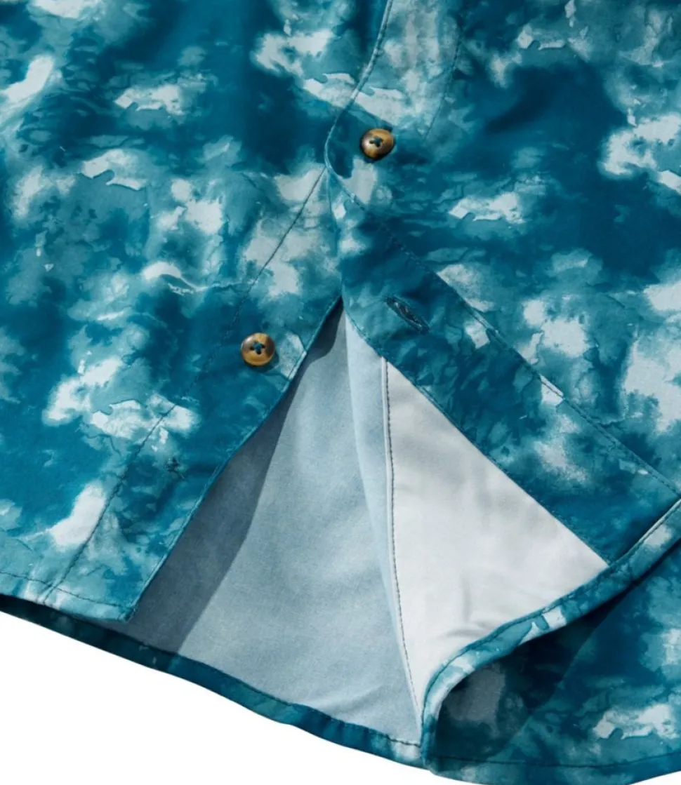 Outlet L.L.Bean "Men's Tropicwear Shirt, Short-Sleeve Print" DeepwaterBlueWatercamo
