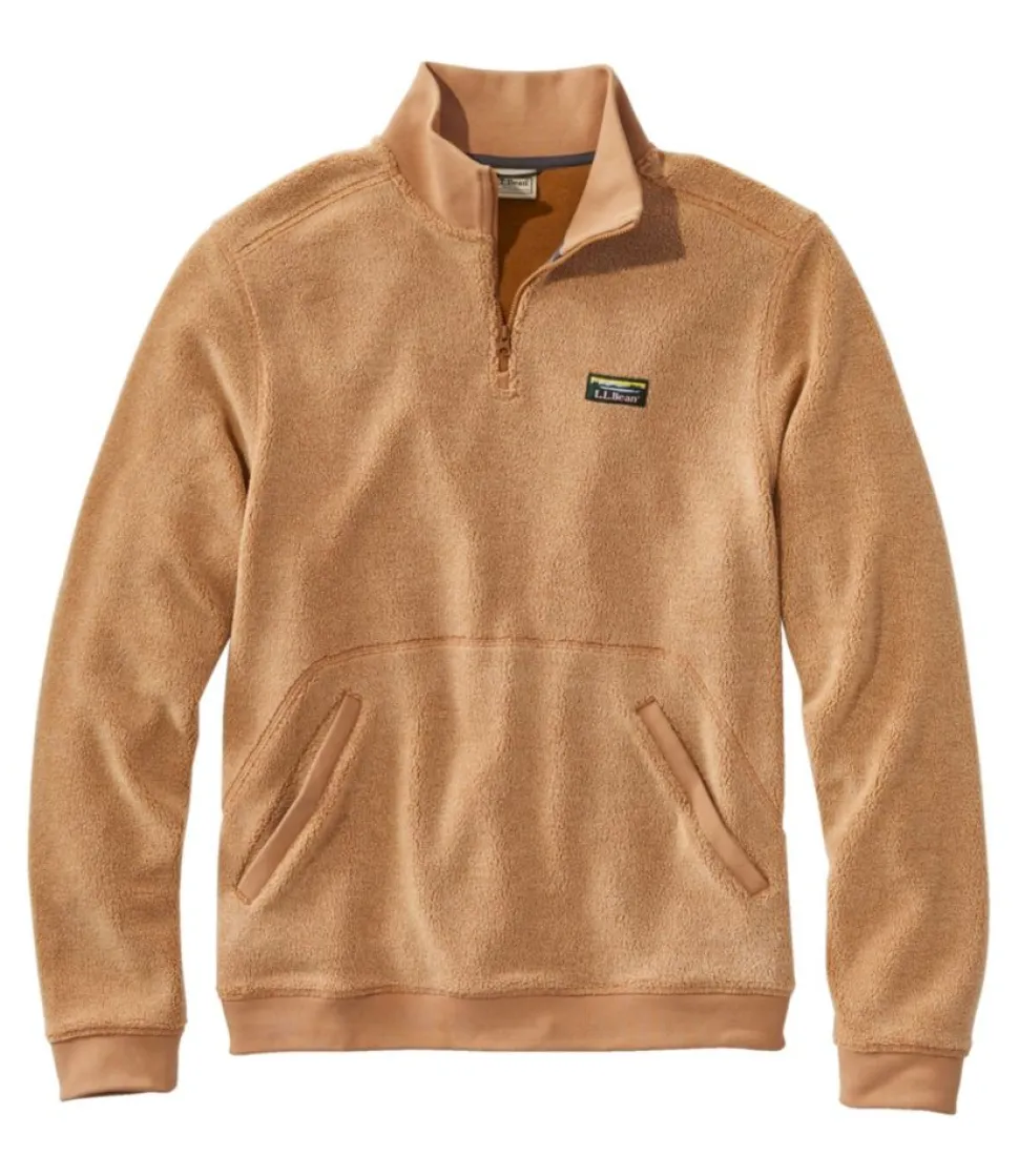 Online L.L.Bean "Men's Tumbled Sherpa, Quarter-Zip Pullover"