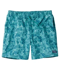 Sale L.L.Bean "Men's Vacationland Stretch Swim Trunks, Print, 6"" DeepwaterBlueTropical