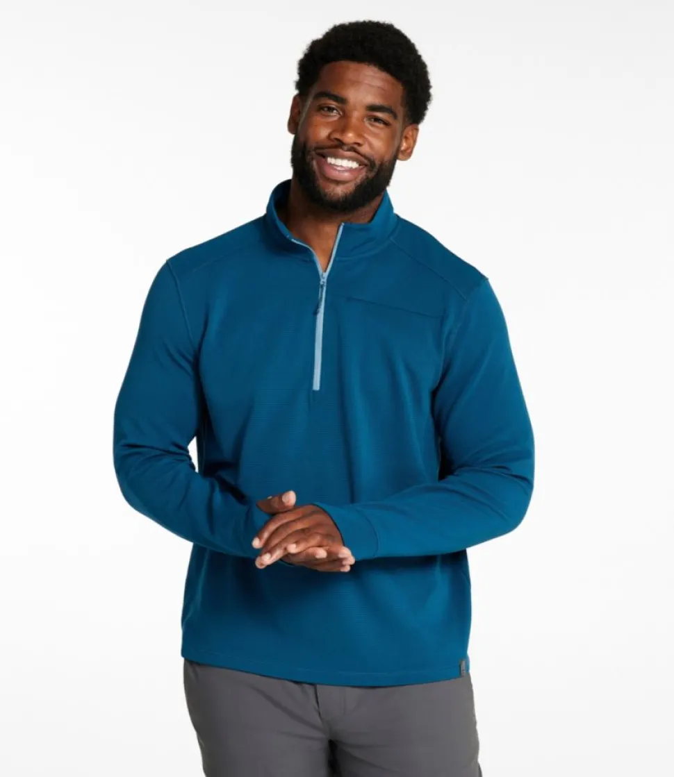Discount L.L.Bean "Men's VentureStretch Ottoman-Rib Pullover, Quarter-Zip"