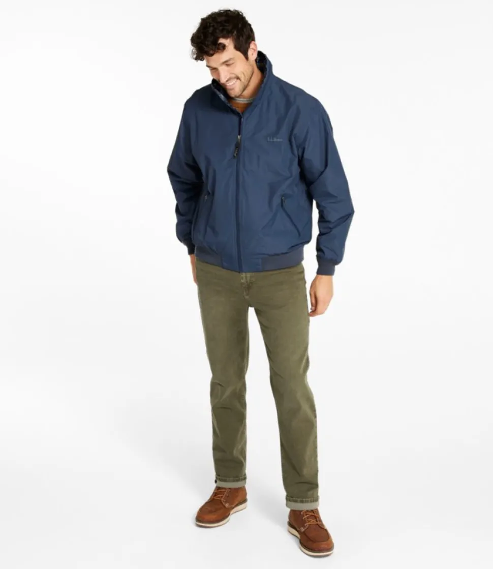 Fashion L.L.Bean "Men's Warm-Up Jacket, Flannel-Lined" CarbonNavy