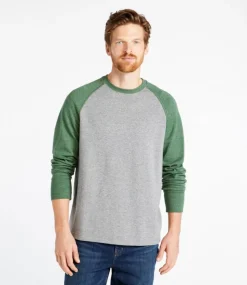 Best L.L.Bean "Men's Washed Cotton Double-Knit Crewneck, Slightly Fitted Long-Sleeve Colorblock"