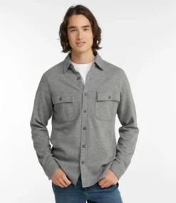 Sale L.L.Bean "Men's Washed Cotton Double-Knit Chamois Shirt, Long-Sleeve"