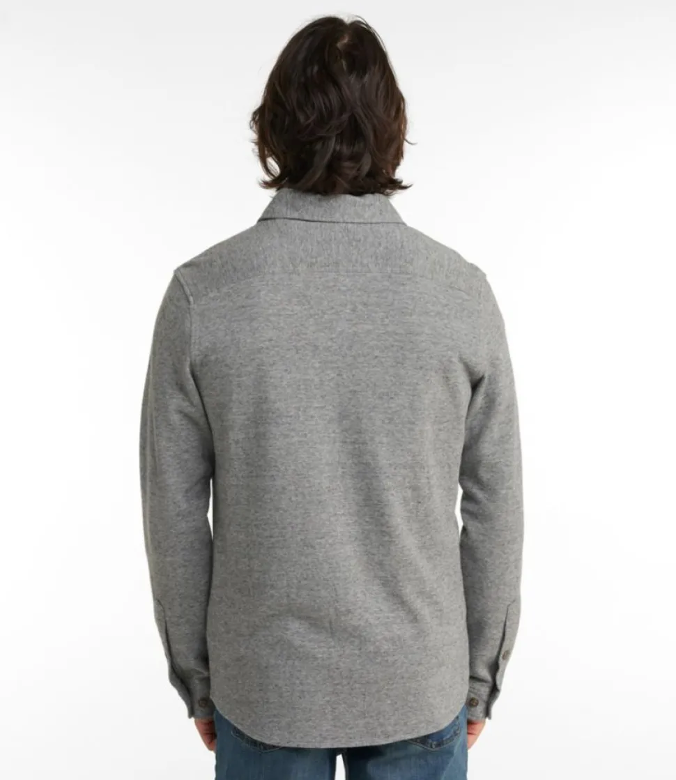 Sale L.L.Bean "Men's Washed Cotton Double-Knit Chamois Shirt, Long-Sleeve"
