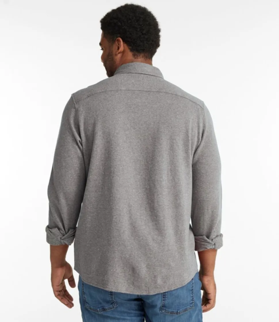 Sale L.L.Bean "Men's Washed Cotton Double-Knit Chamois Shirt, Long-Sleeve"