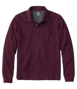 Fashion L.L.Bean "Men's Washed Cotton Double-Knit Polo, Long-Sleeve"