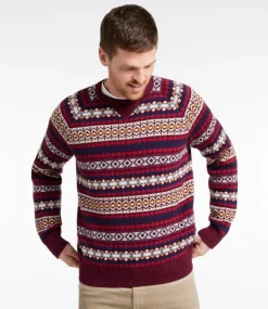 Best Sale L.L.Bean "Men's Wicked Soft Cotton/Cashmere Sweater, Crewneck, Pattern"