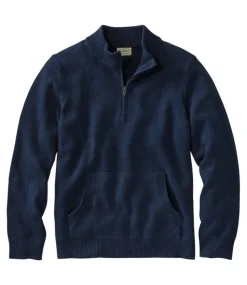 Hot L.L.Bean "Men's Wicked Soft Cotton/Cashmere Sweater, 1/4 Zip"