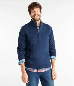 Hot L.L.Bean "Men's Wicked Soft Cotton/Cashmere Sweater, 1/4 Zip"