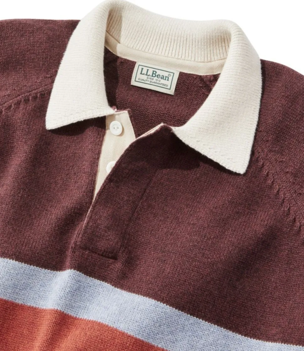 Cheap L.L.Bean "Men's Wicked Soft Cotton/Cashmere Sweater, Rugby Polo, Stripe"