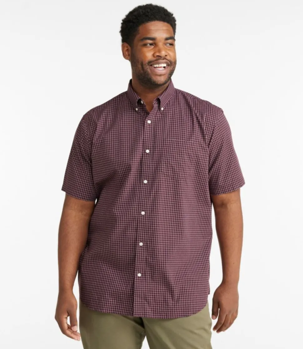 Best Sale L.L.Bean "Men's Wrinkle-Free Kennebunk Sport Shirt, Traditional Fit Short-Sleeve Check"