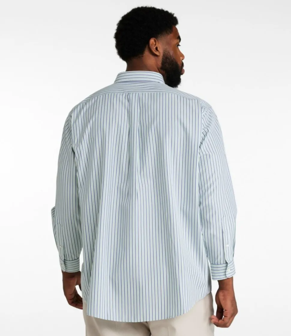 Outlet L.L.Bean "Men's Wrinkle-Free Pinpoint Oxford Cloth Shirt, Traditional Fit Stripe" LichenGreen