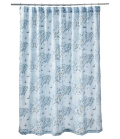 Flash Sale L.L.Bean "Nautical Map Shower Curtain" LightBlue