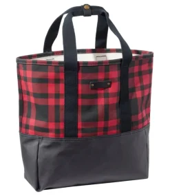 Fashion L.L.Bean "Nor'easter Tote Bag, Open-Top, Print" RoyalRedPlaid