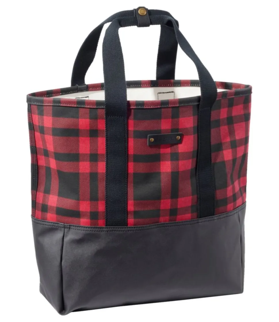 Fashion L.L.Bean "Nor'easter Tote Bag, Open-Top, Print" RoyalRedPlaid