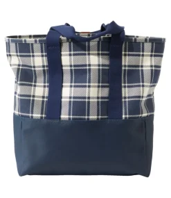 Fashion L.L.Bean "Nor'easter Tote Bag, Open-Top, Print" RoyalRedPlaid