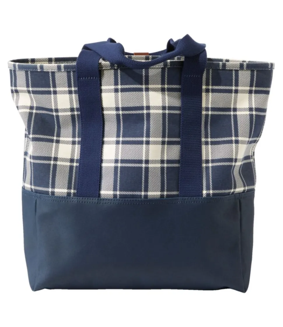 Fashion L.L.Bean "Nor'easter Tote Bag, Open-Top, Print" RoyalRedPlaid