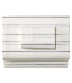 Clearance L.L.Bean "Organic Flannel Sheet Collection, Stripe" SeaSalt