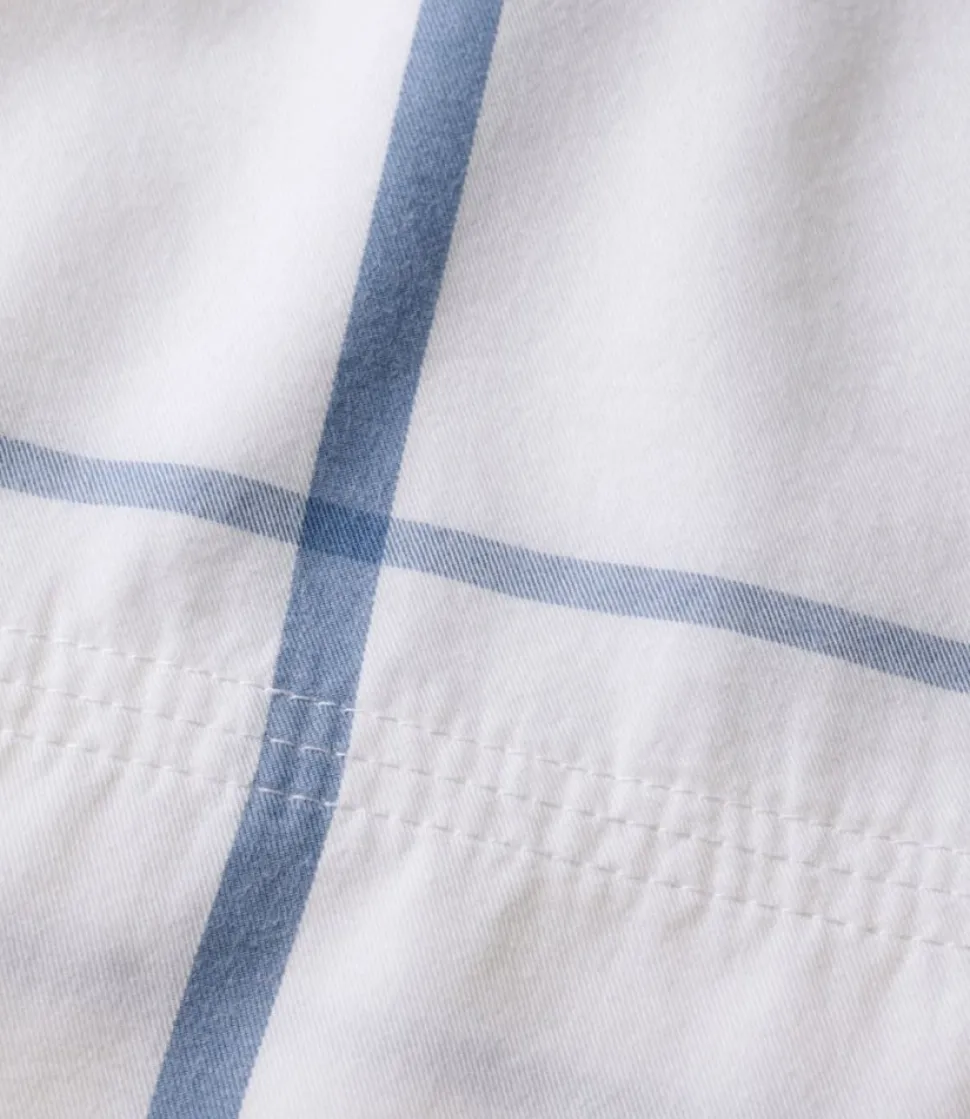 Best Sale L.L.Bean "Peached Cotton Sheet Collection, Windowpane" SeaSaltWindowpane