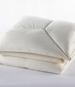 Sale L.L.Bean "Permabaffle Box Goose Down Comforter, Warm" Cream