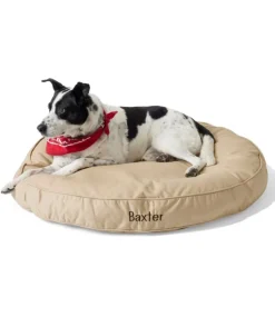 Cheap L.L.Bean "Premium Denim Dog Bed, Round"