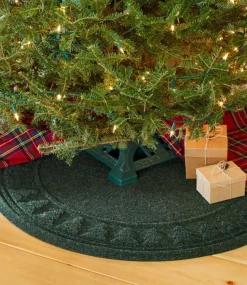 New L.L.Bean "Recycled Waterhog Holiday Tree Mat, Trees" Evergreen