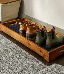 Store L.L.Bean "Rustic Wooden Boot Tray" DarkNatural