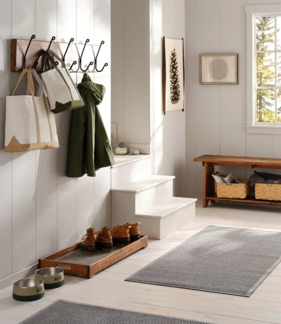 New L.L.Bean "Rustic Wooden Wall Rack" DarkNatural
