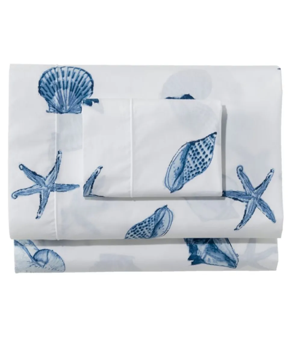 Flash Sale L.L.Bean "Seashell Percale Sheet Collection" MoonlightBlue