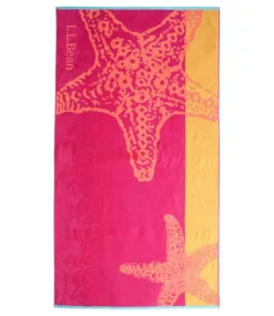 Hot L.L.Bean "Seaside Beach Towel, Starfish" CoralTaffy