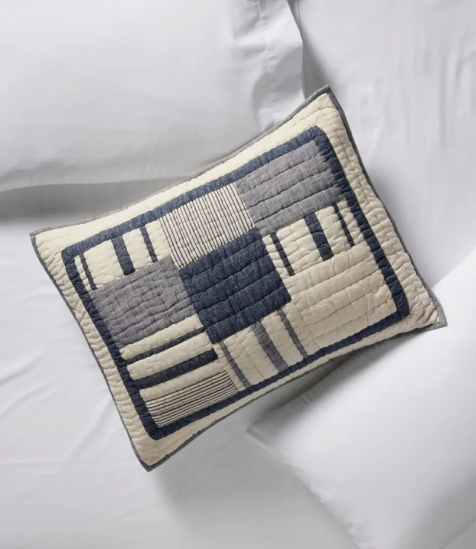 Fashion L.L.Bean "Striped Patchwork Quilt Collection" Indigo