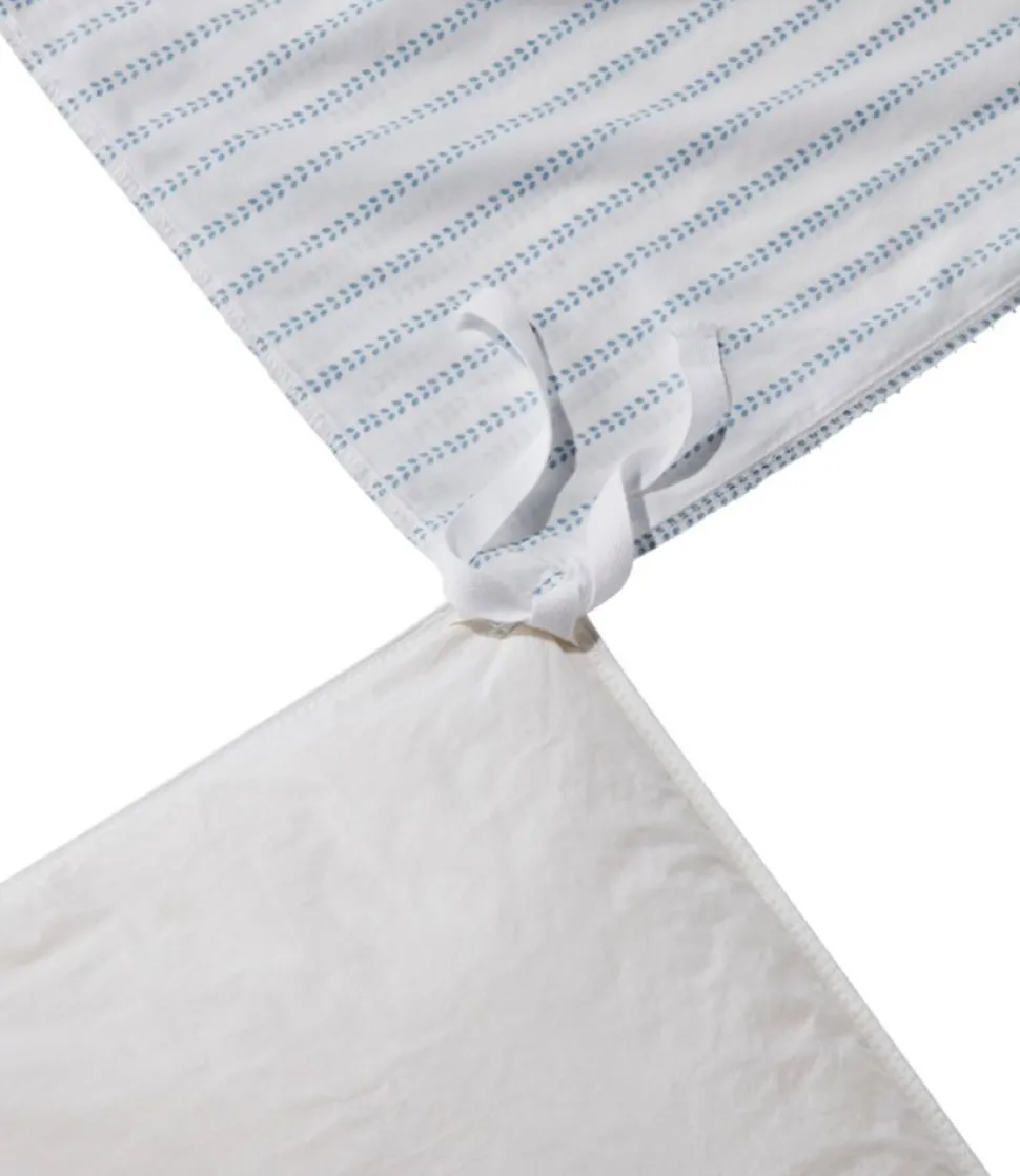 Discount L.L.Bean "Sunwashed Percale Comforter Cover, Stripe Leaf" PeakBlue