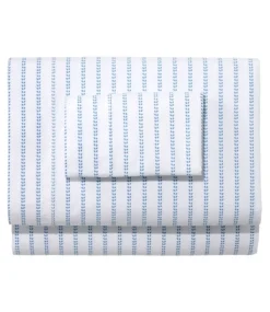 Cheap L.L.Bean "Sunwashed Percale Sheet Collection, Stripe Leaf" PeakBlue