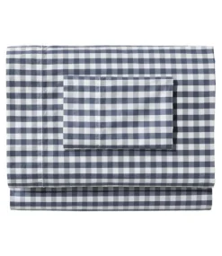 Hot L.L.Bean "Sunwashed Percale Sheet Collection, Gingham Check" VintageIndigo