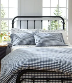 Hot L.L.Bean "Sunwashed Percale Sheet Collection, Gingham Check" VintageIndigo