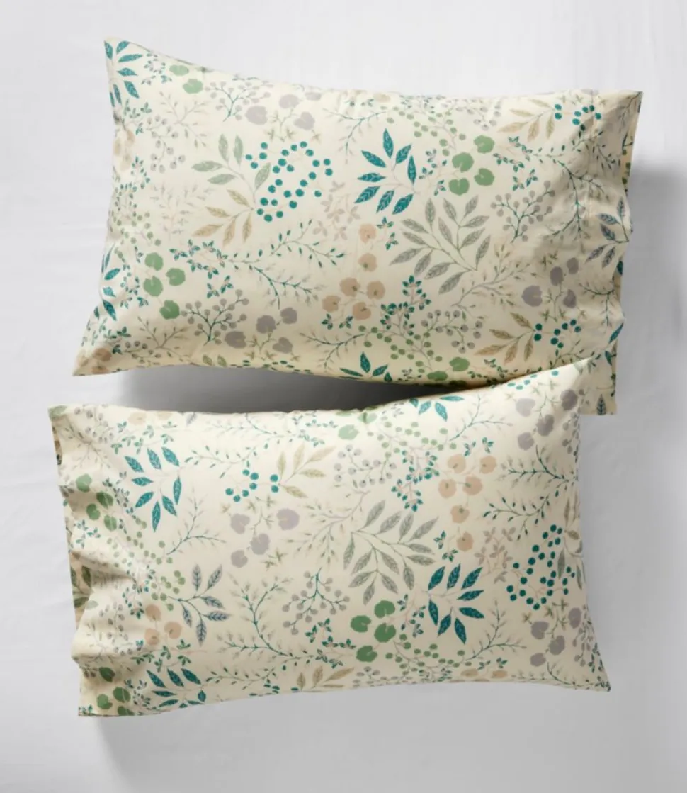 Fashion L.L.Bean "280-Thread-Count Pima Cotton Percale Pillowcases, Print, Set of Two"