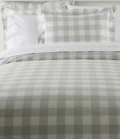 Cheap L.L.Bean "280-Thread-Count Pima Percale Comforter Cover Collection, Check"