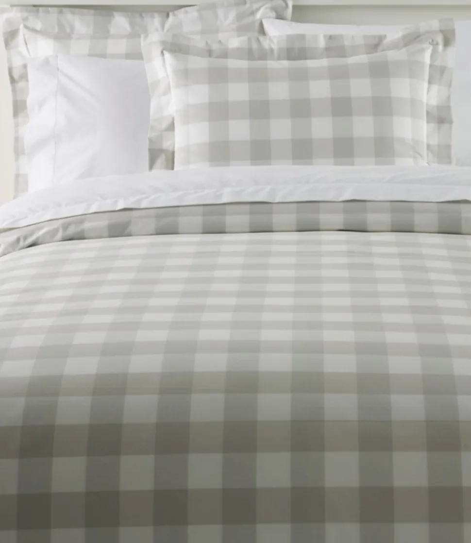 Cheap L.L.Bean "280-Thread-Count Pima Percale Comforter Cover Collection, Check"