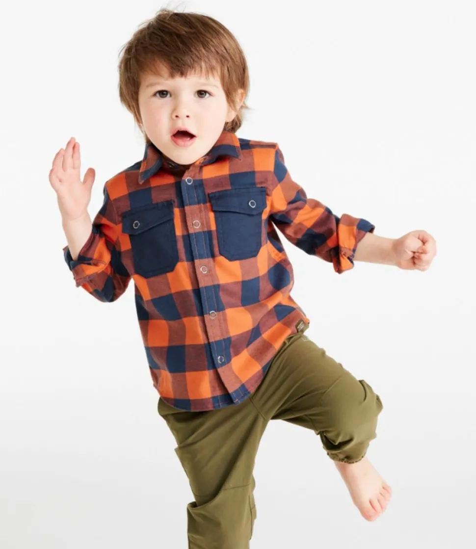 Cheap L.L.Bean "Toddlers' BeanFlex All-Season Flannel Shirt" SilverBirch