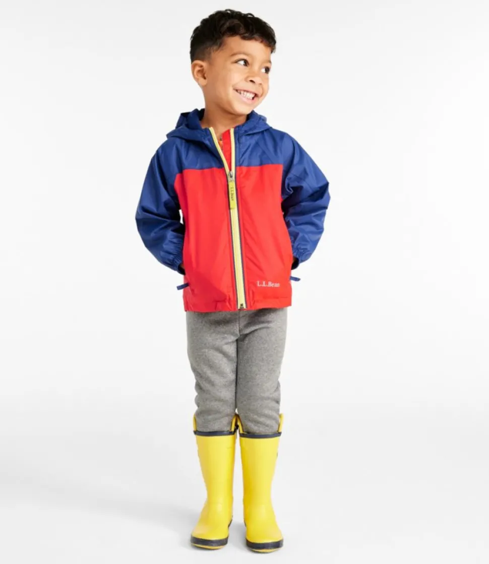 Cheap L.L.Bean "Toddlers' Discovery Rain Jacket, Colorblock" LobsterRed/DarkRoyalBlue