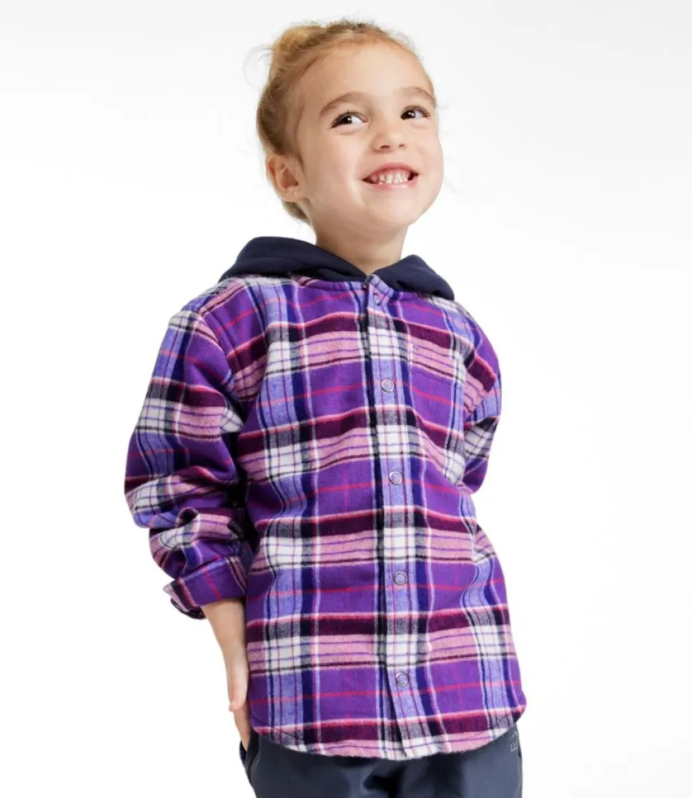 New L.L.Bean "Toddlers' Fleece-Lined Flannel Shirt, Hooded"