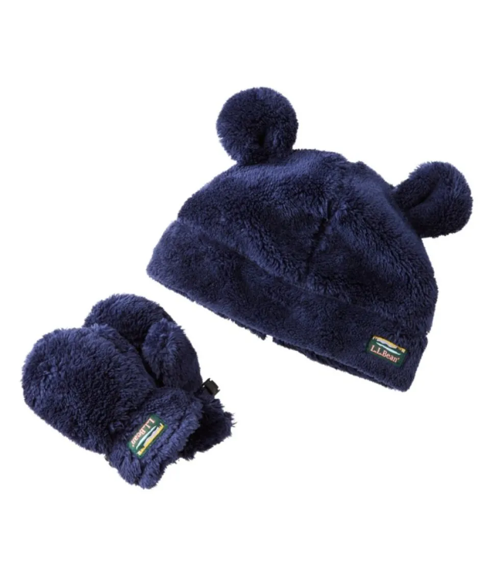 Hot L.L.Bean "Toddlers' Hi-Pile Hat and Mitten Set"
