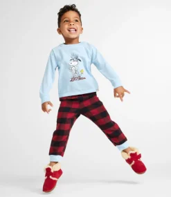 Best L.L.Bean "Toddlers' X Peanuts Flannel Pajamas" MarineBlueBuffalo