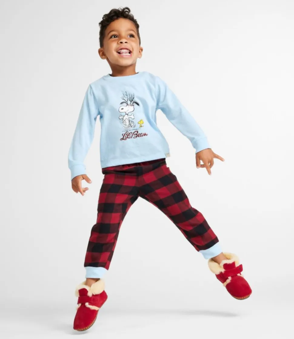 Best L.L.Bean "Toddlers' X Peanuts Flannel Pajamas" MarineBlueBuffalo
