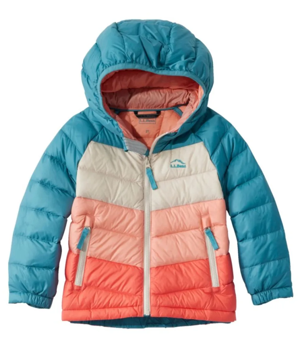 Clearance L.L.Bean "Toddlers' Ultralight 650 Down Jacket, Colorblock" EveningBlueColorBlock