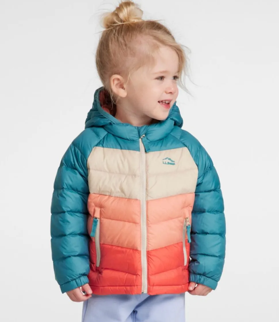 Clearance L.L.Bean "Toddlers' Ultralight 650 Down Jacket, Colorblock" EveningBlueColorBlock