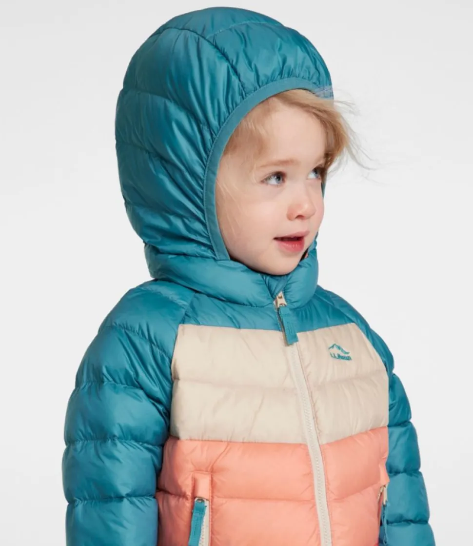 Clearance L.L.Bean "Toddlers' Ultralight 650 Down Jacket, Colorblock" EveningBlueColorBlock