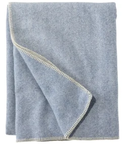 Cheap L.L.Bean "Washable Wool Blanket, Herringbone"