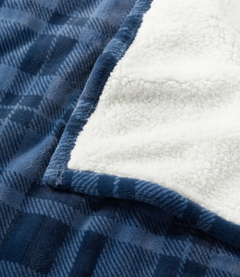 Best Sale L.L.Bean "Wicked Plush Sherpa Throw, Plaid"